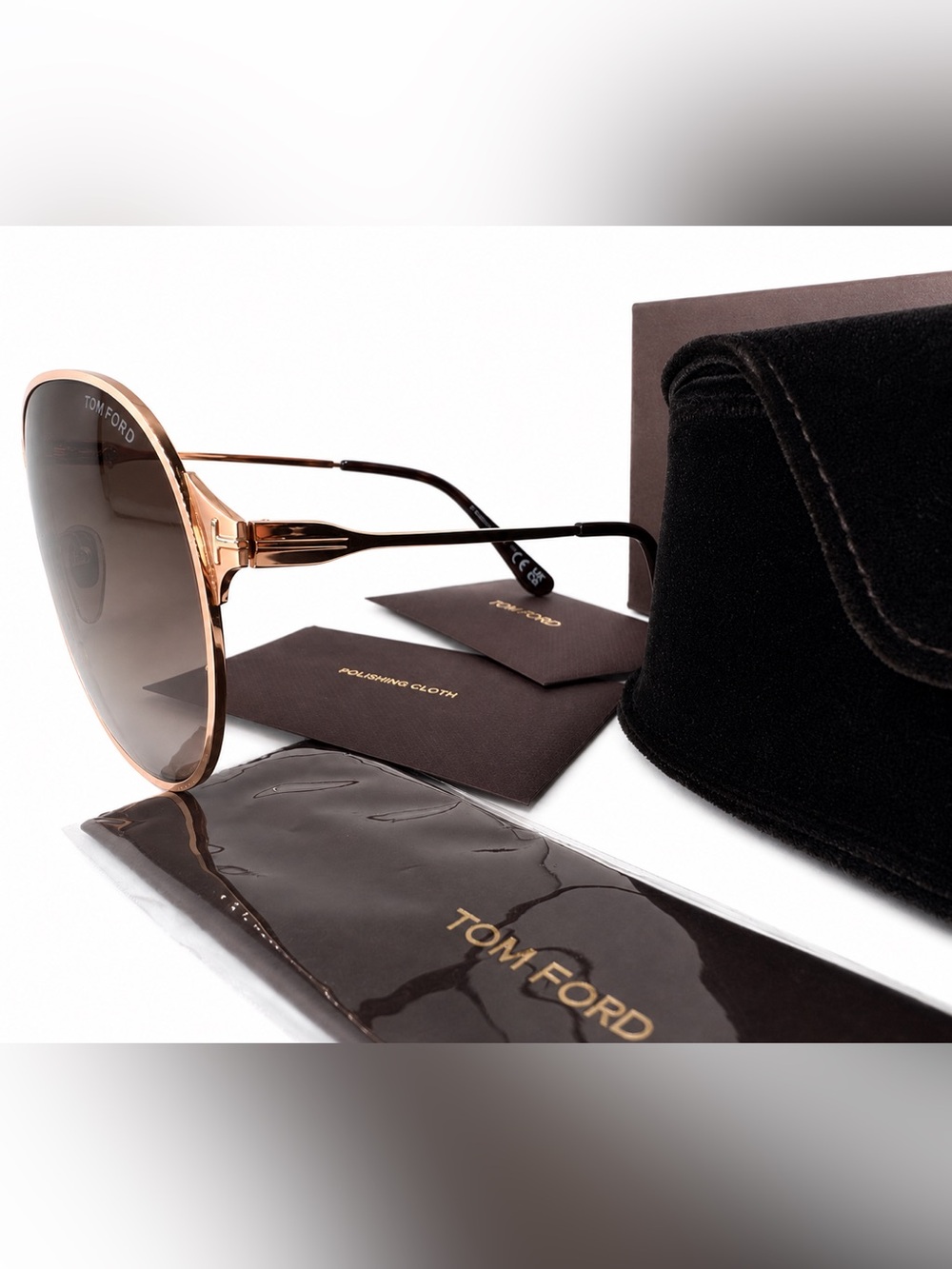 Tom Ford - 2024 Gaia Aviator Sunglasses - NEW IN BOX w/ all accessories included - Picture 4 of 4